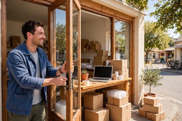 New business owner opening a small shop